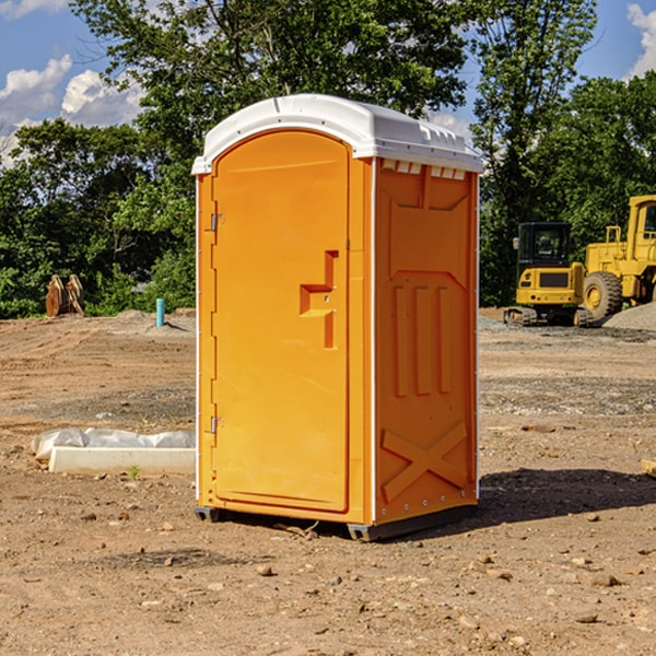 how often are the portable restrooms cleaned and serviced during a rental period in Grandview Plaza